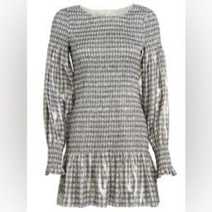 LoveShackFancy Smocked Metallic Gingham Dress